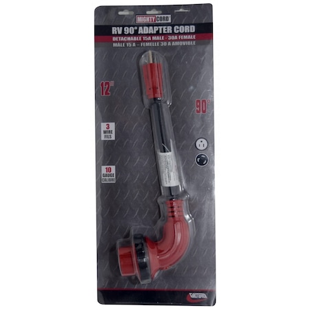 Valterra 30A 90DEG TWIST LOCK LED TO 15A CORD 12IN - PACKAGED A10-1530D90VP